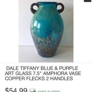 SOLD ****Dale Tiffany Blue & Purple Art Glass 2